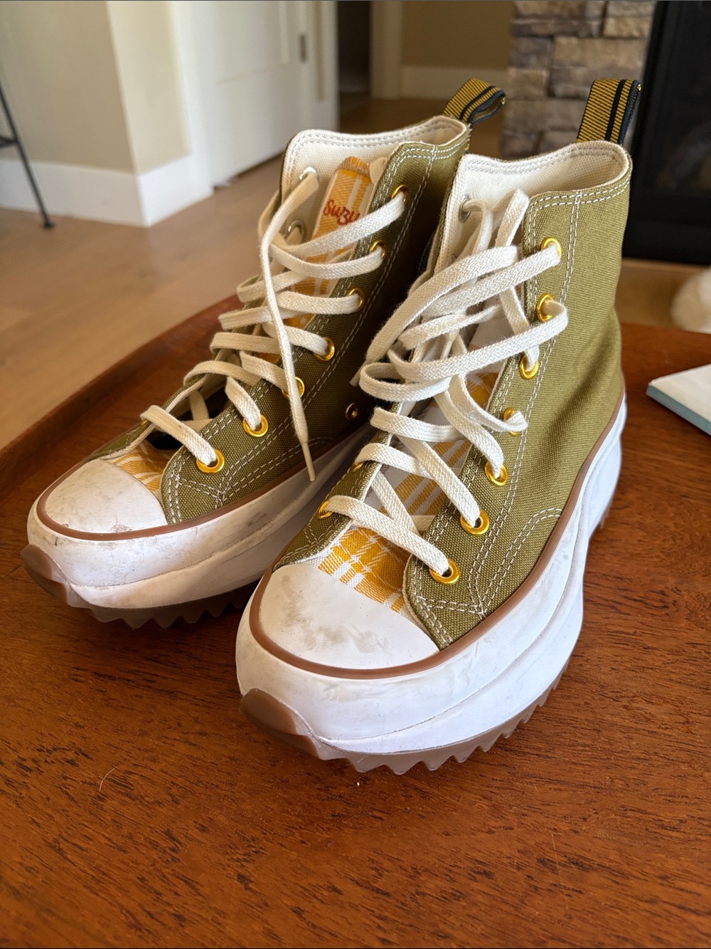 Converse Olive Green High Top Sneakers with White Star Patch Chuck Taylor